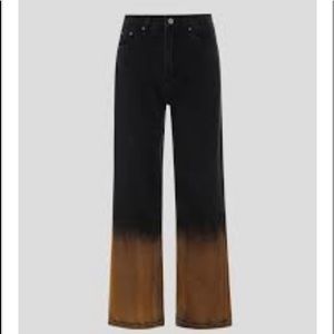 Cider Women’s Black and Brown Fade into Me Gradient Jeans NWT Size S/4